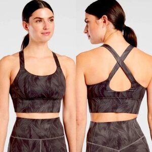 NWT Athleta Warrior Long-Line Printed Bra D - DD Medium
